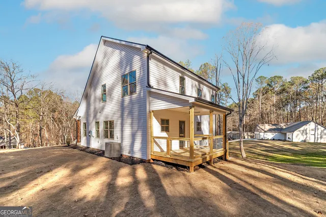 a view of a building with a street