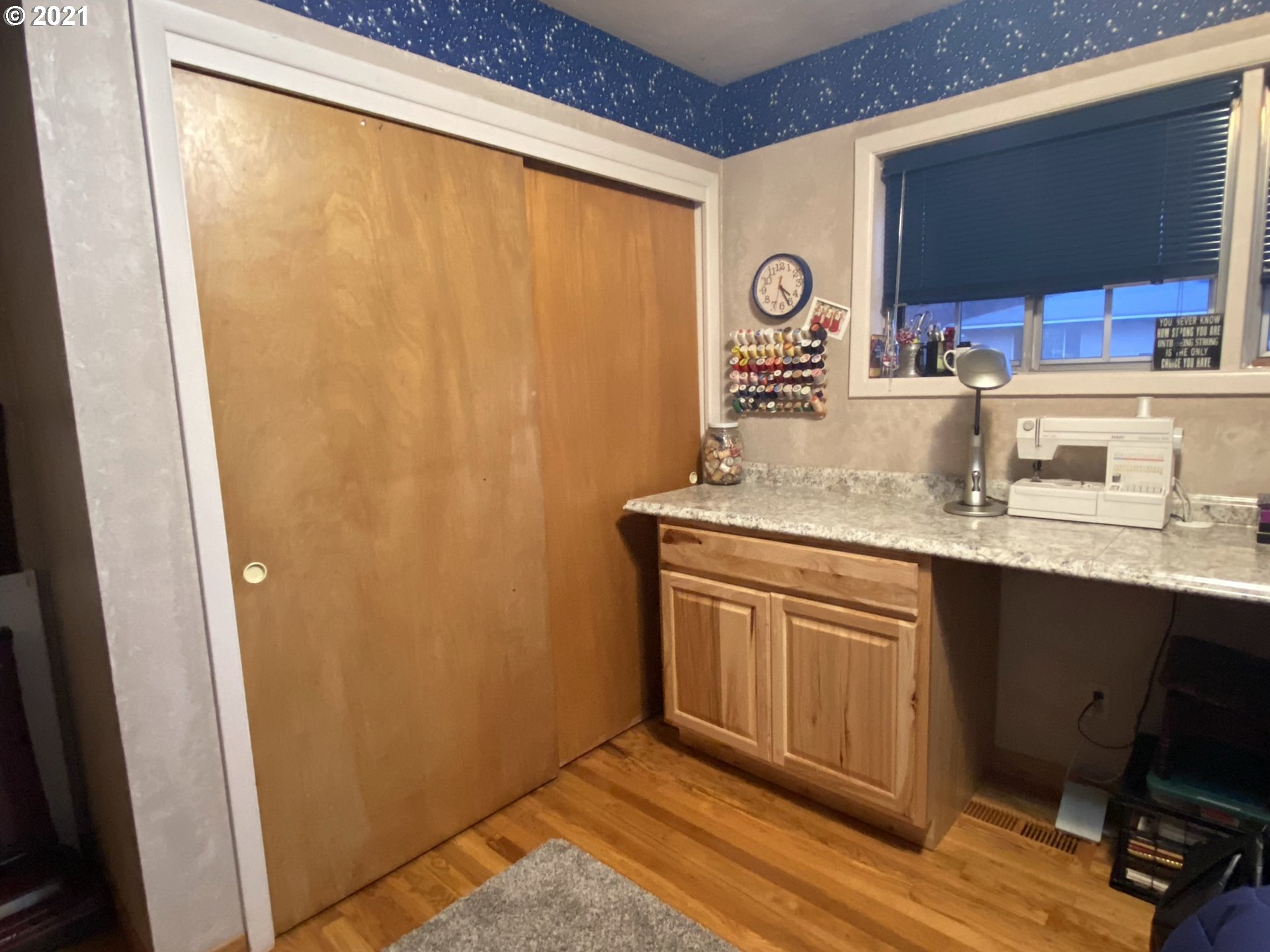 3227 Southwest Isaac Avenue Pendleton, OR 97801 - Photo 23 of 30 a bathroom with a granite countertop sink and a mirror
