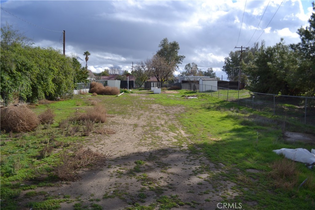 a view of a stadium that has a big yard