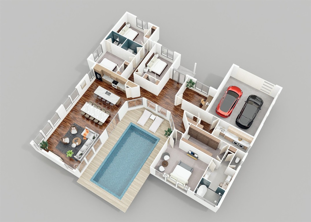 14500 Debba Drive Austin, TX 78734 - Photo 23 of 27 an aerial view of a bed and a couch