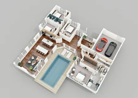 a front view of a house with a garden and trees