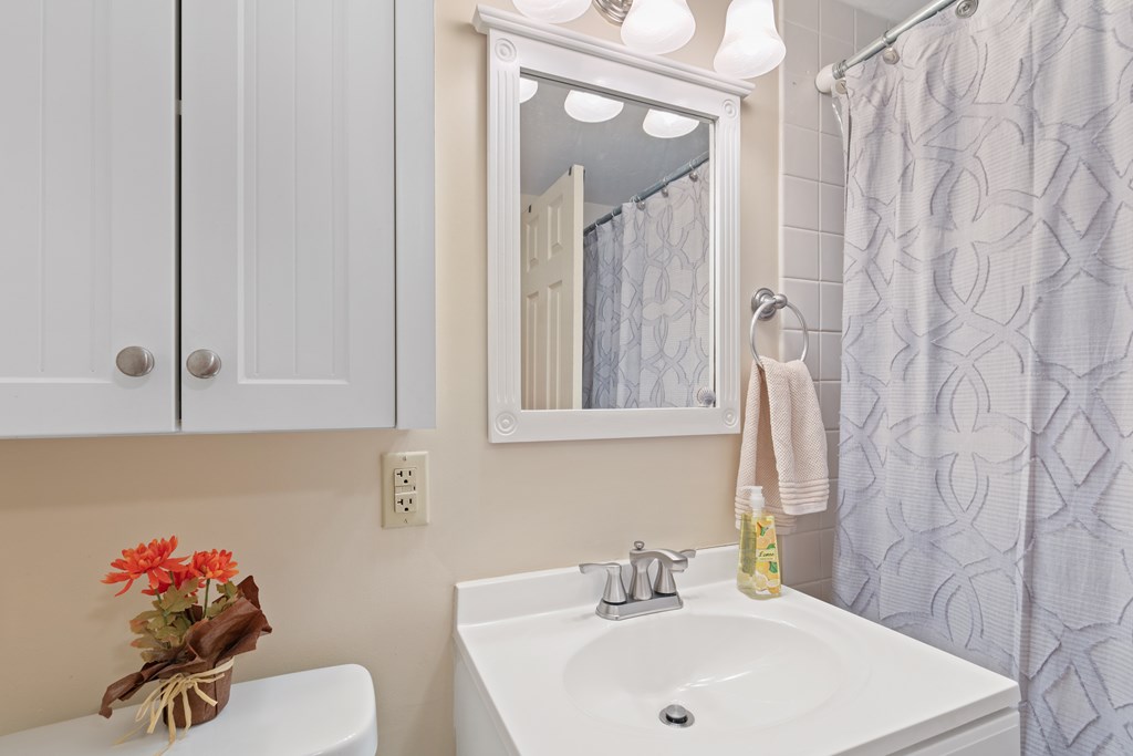 9 Hawthorne Place, Unit 9K Boston, MA 02114 - Photo 17 of 22 a bathroom with a sink mirror and a toilet