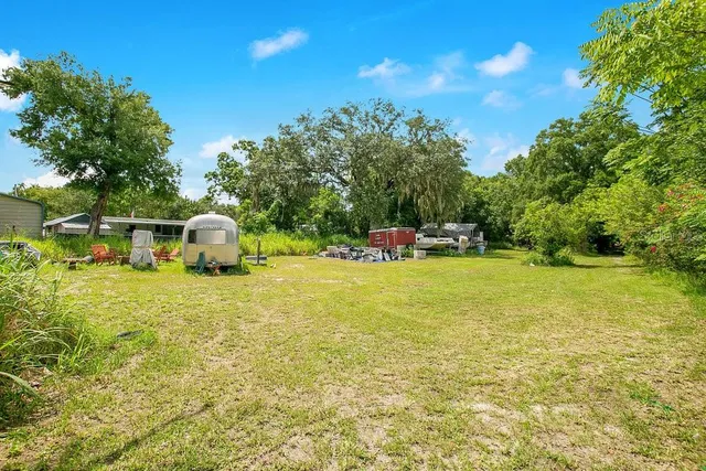a childrens park with trees and plants