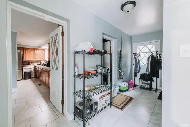 a room with gym equipment