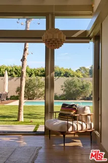 a building outdoor space with patio furniture