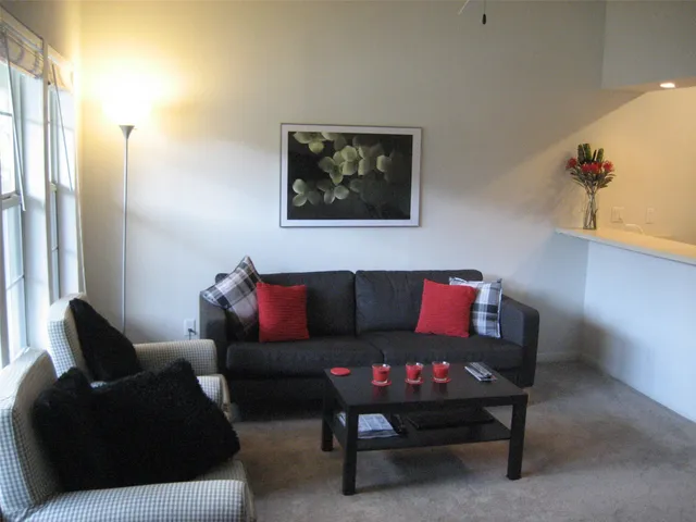 a living room with furniture and a couch