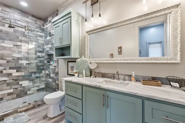 a kitchen with a stove and a microwave