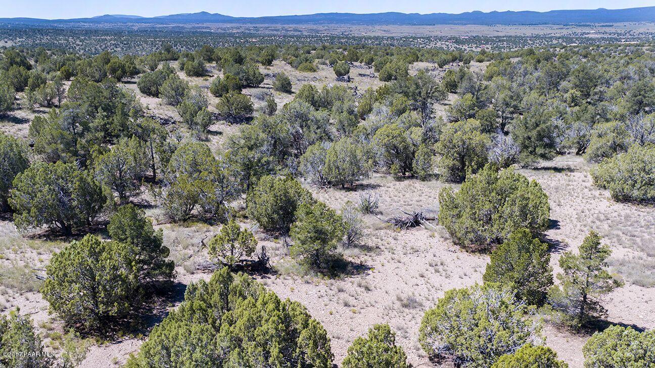 18101 Crossroads Ranch Road Prescott, AZ 86305 - Photo 8 of 11 an aerial view of a red and white house in a forest