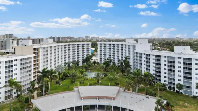 a view of a city that has tall buildings