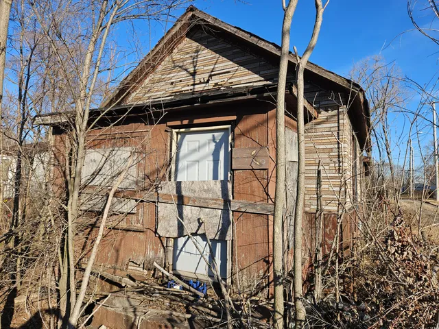 a view of a wooden door