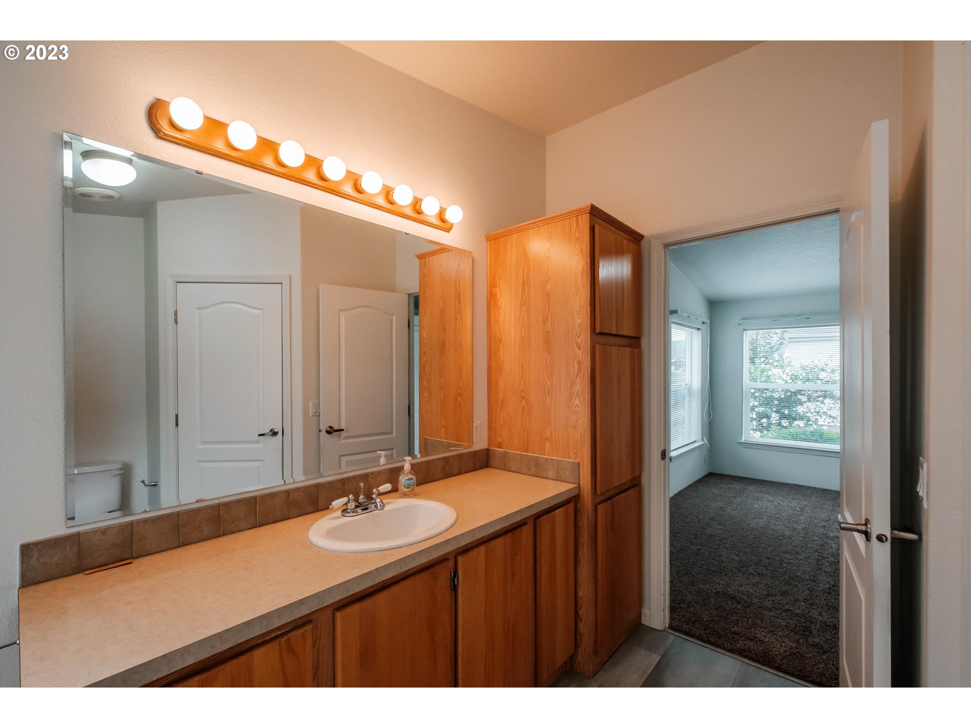 2434 Maia Loop Springfield, OR 97477 - Photo 25 of 36 a bathroom with a sink double vanity and a mirror