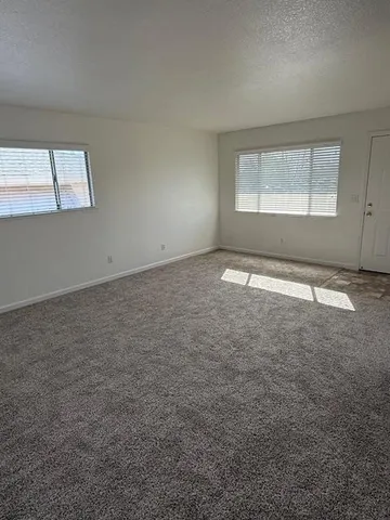 an empty room with a window