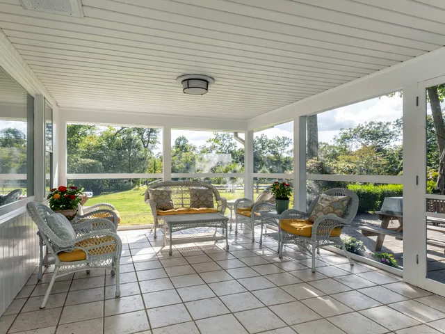 a outdoor space with furniture