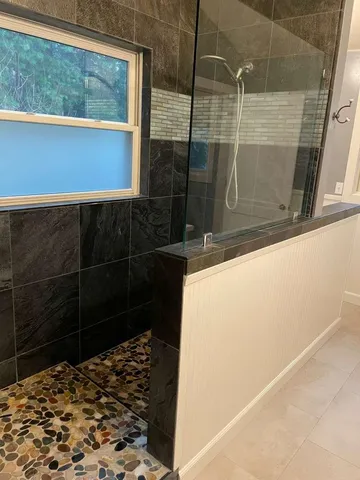 a bathroom with a shower