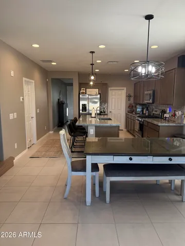 a view of a dining room and livingroom view