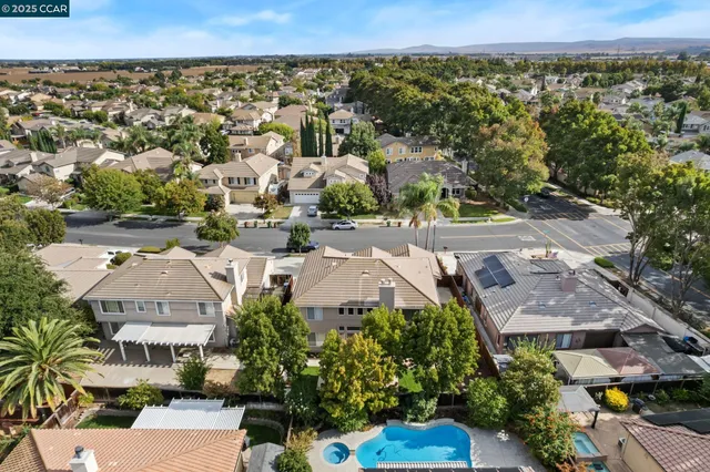 an aerial view of multiple house