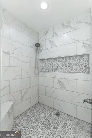 a view of a golf course with a house