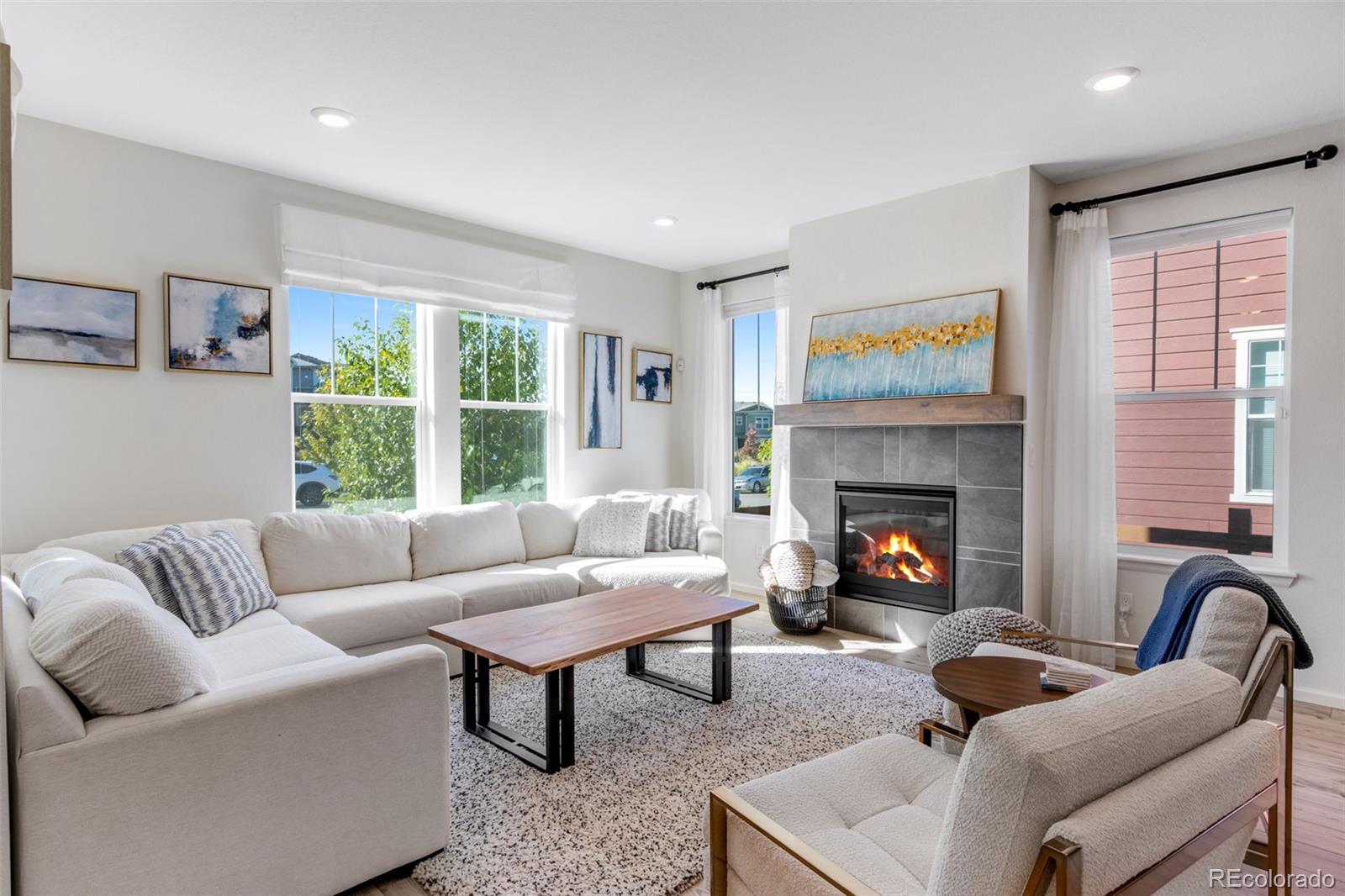 306 Rodden Drive Erie, CO 80516 - Photo 3 of 49 a living room with furniture and a fireplace