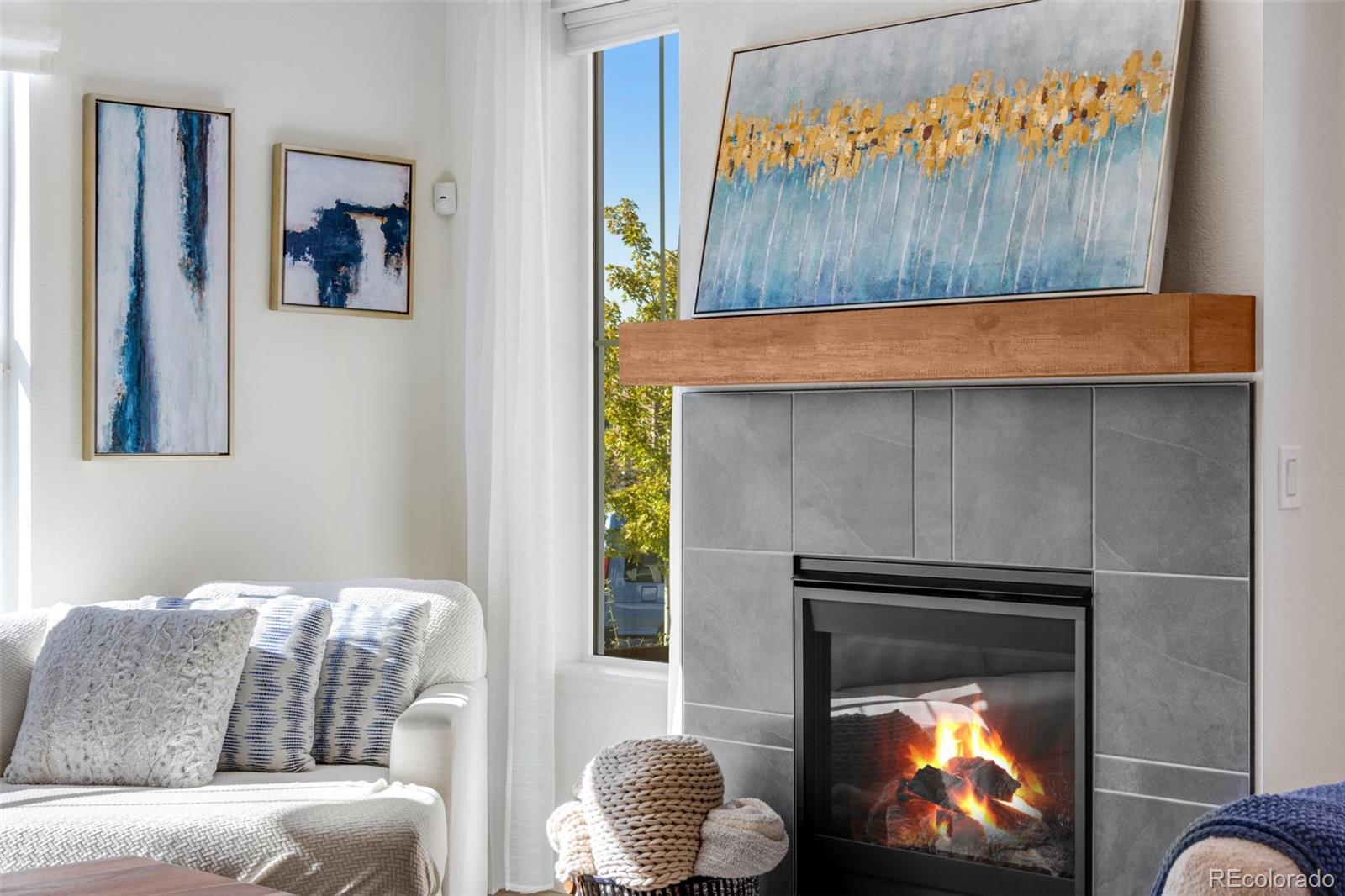 306 Rodden Drive Erie, CO 80516 - Photo 5 of 49 a living room with furniture and a fireplace