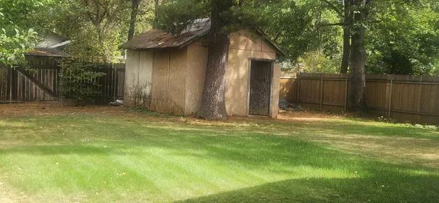 a backyard of a house
