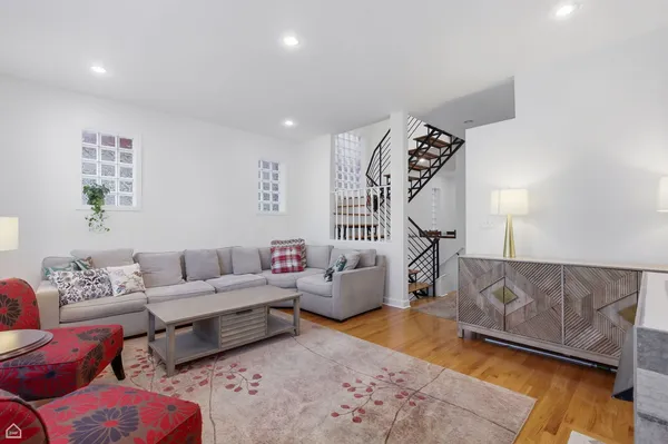 a living room with furniture and a couch