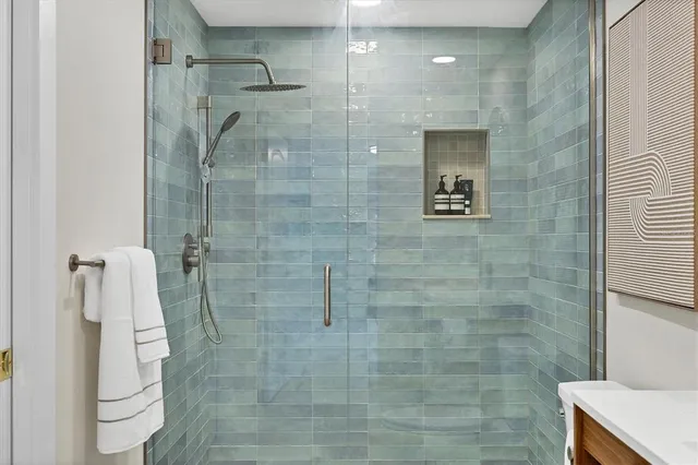 a living room with furniture