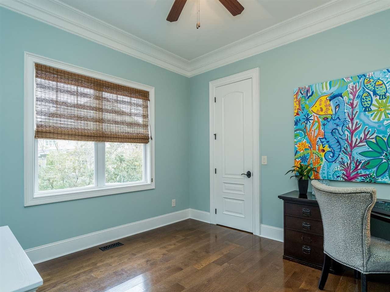 3316 Bryant Falls Court Raleigh, NC 27613 - Photo 14 of 30 Guest bedroom on first floor includes private access to bathroom, walk in closet & custom shades Guest Bedroom First Floor