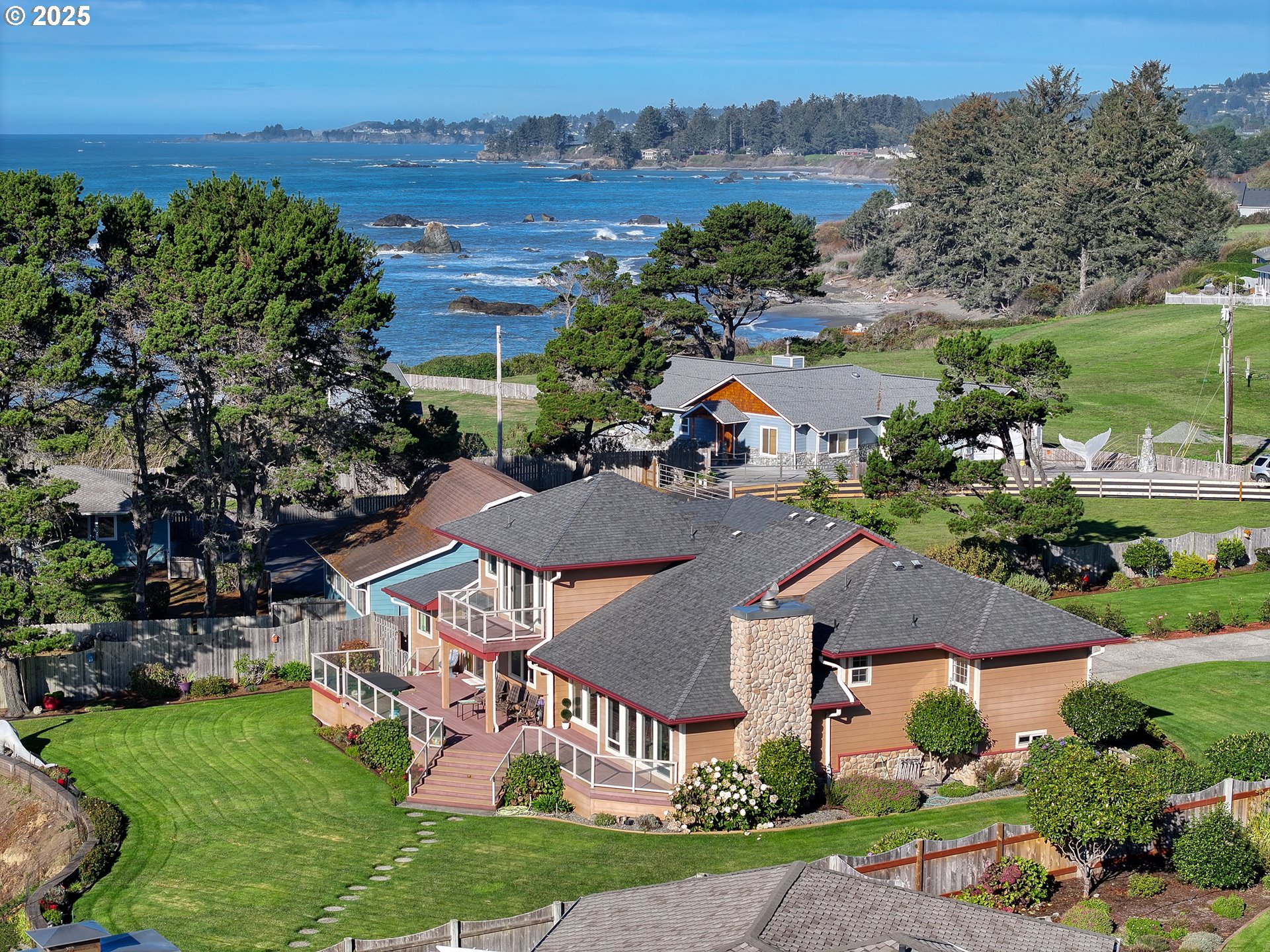 98686 Fox Drive Brookings, OR 97415 - Photo 13 of 48 an aerial view of a house with garden space and street view
