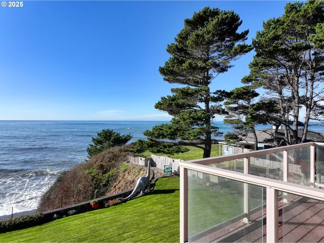 a view of a city with an ocean