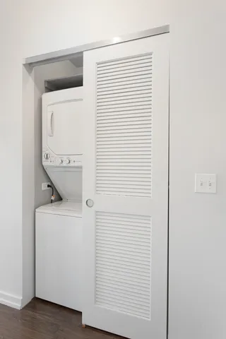 a utility room with a washer and dryer