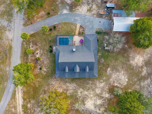 a aerial view of a house