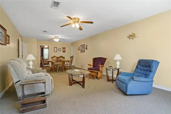 a living room with furniture