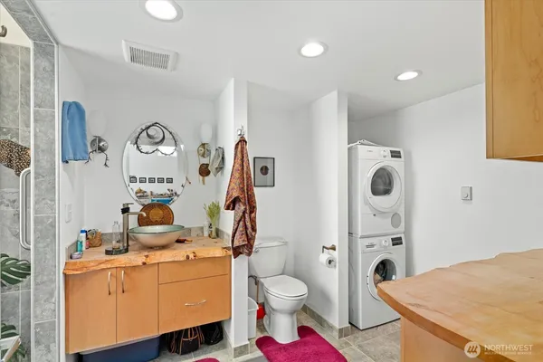 a room with a washer and dryer