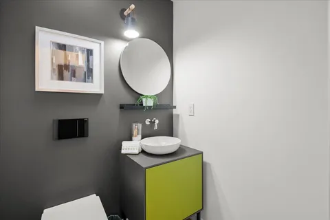 a view of a balcony with couch