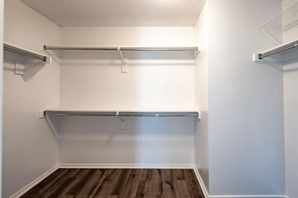 a view of small space with racks on the wall