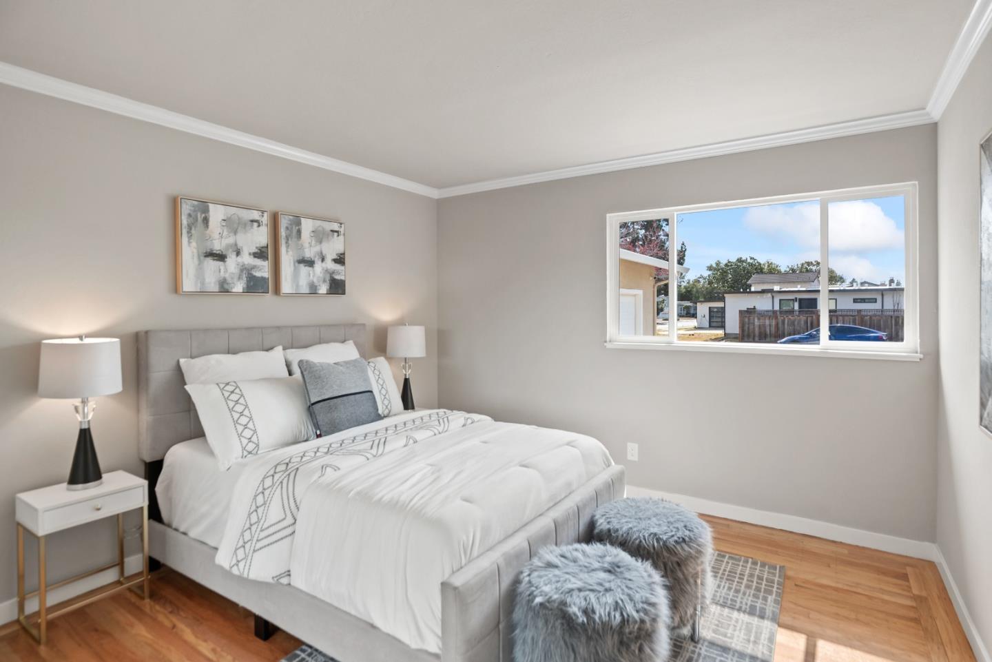 1001 Valley Forge Drive Sunnyvale, CA 94087 - Photo 12 of 24 a bedroom with a bed and a window