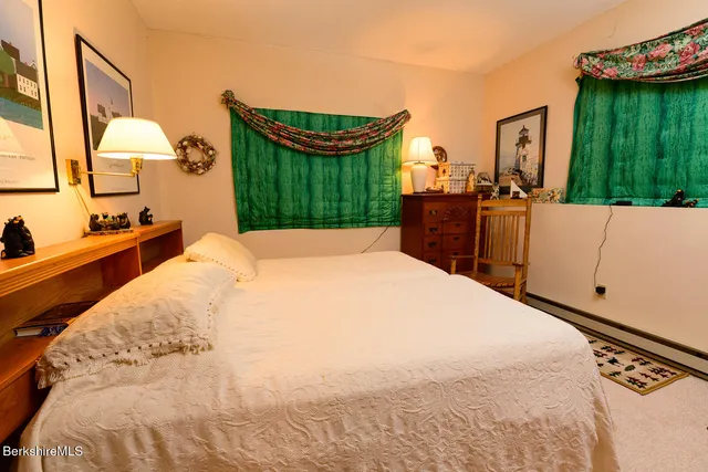 a bed room with a bed and a television