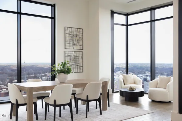 a view of a workspace with furniture