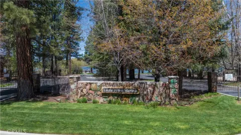 a view of a park with bench and trees
