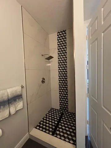 a close up of a table with chairs