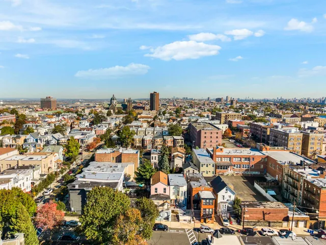an aerial view of a city