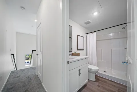 a en suite bathroom with a sink