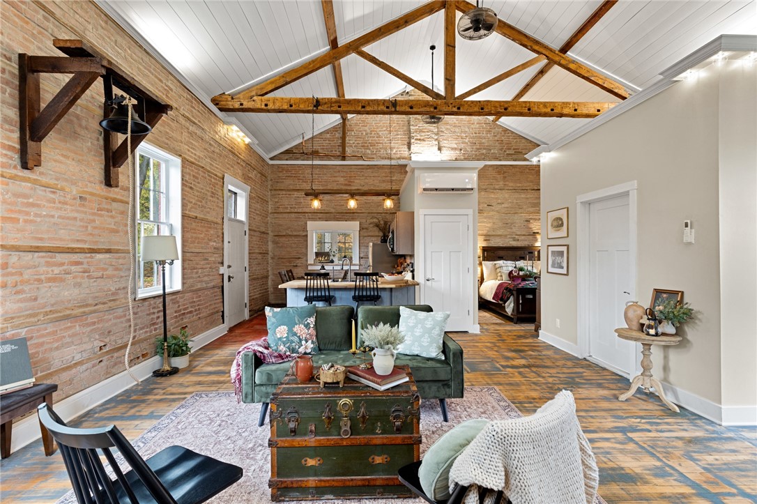 465 Marsh Road Pittsford, NY 14534 - Photo 5 of 46 Original hand-hewn wood trusses.