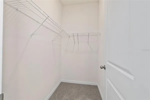 a view of small space with empty racks