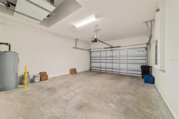 a view of a livingroom with shelves