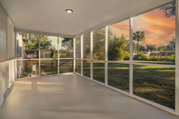 a view of a garden from a windows