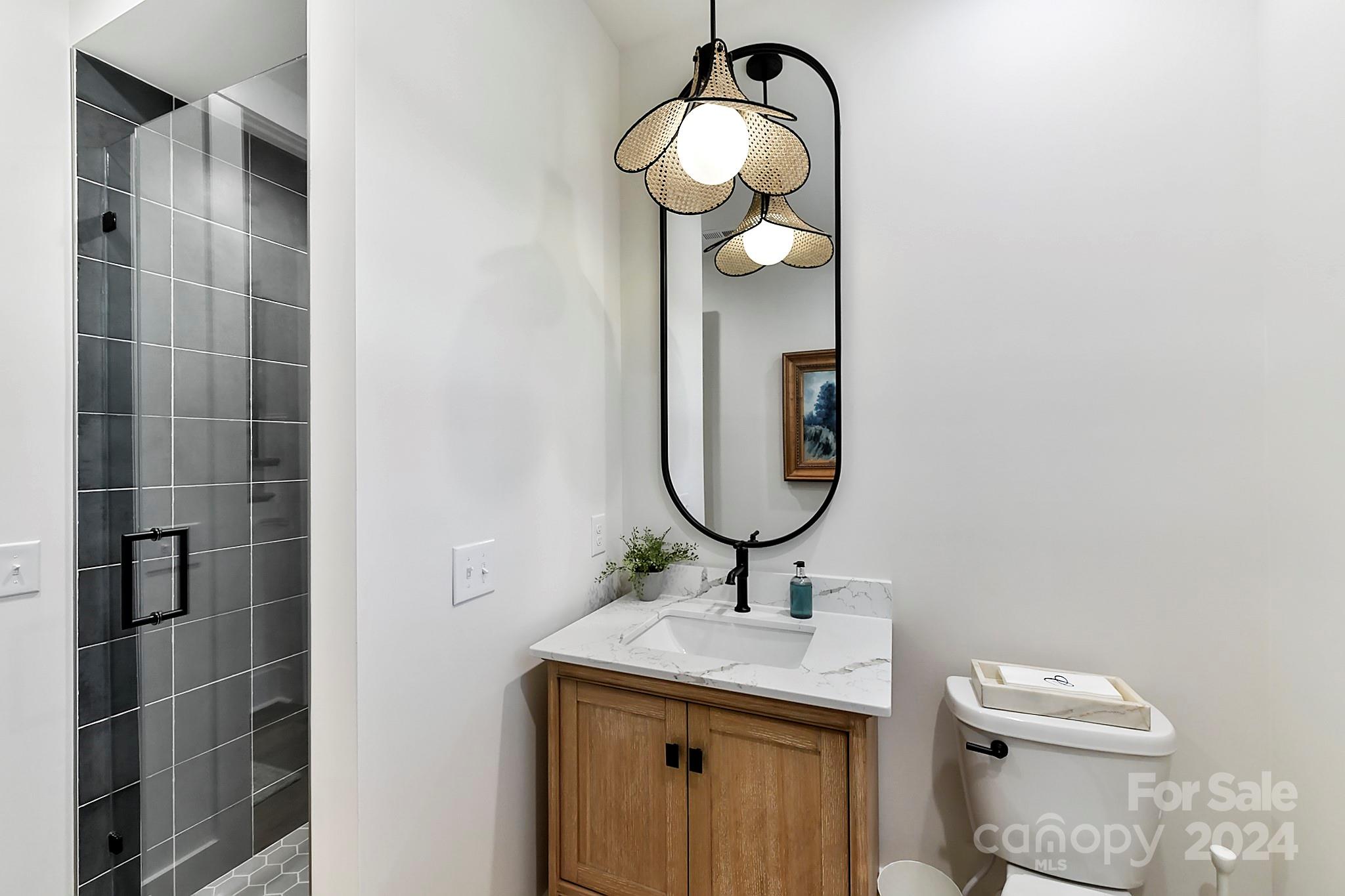 335 Bubbling Well Road Matthews, NC 28105 - Photo 24 of 48 a bathroom with a sink a toilet and shower