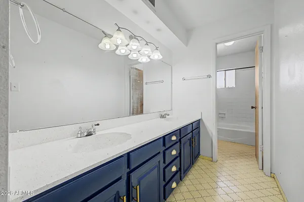 a view of a kitchen with an ocean