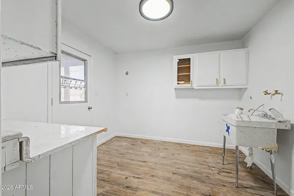 a view of a room with chairs