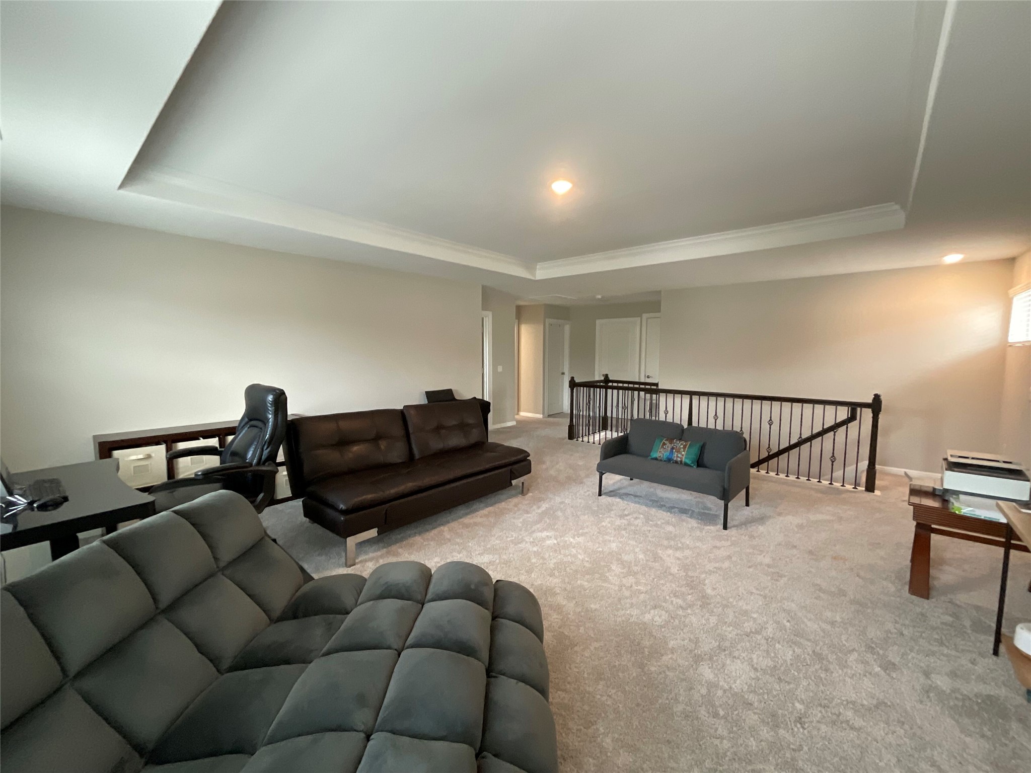 5425 Durango Pass Austin, TX 78724 - Photo 18 of 31 Living area with recessed lighting, and a tray ceiling